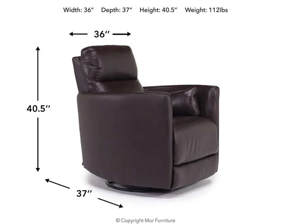 Retreat Swivel Gliding Recliner In Brown Leather