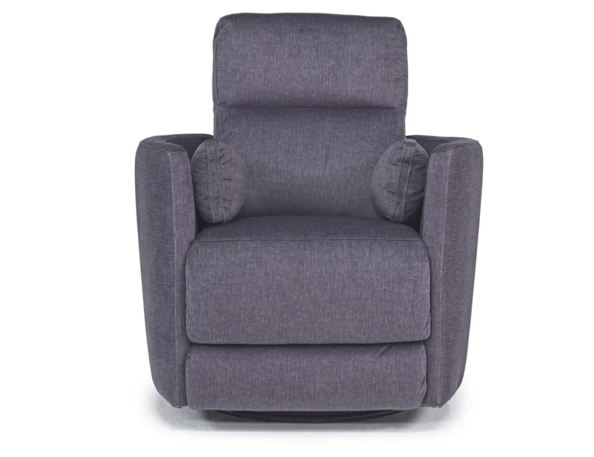 Retreat Swivel Gliding Recliner In Brown Leather