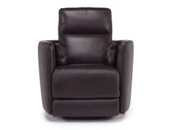 Retreat Swivel Gliding Recliner In Brown Leather