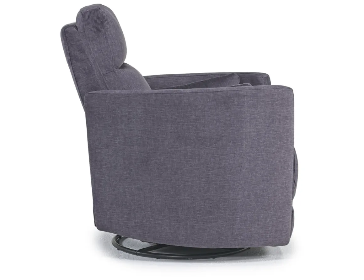 Retreat Swivel Gliding Recliner In Brown Leather