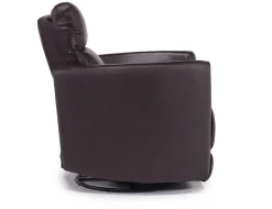 Retreat Swivel Gliding Recliner In Brown Leather