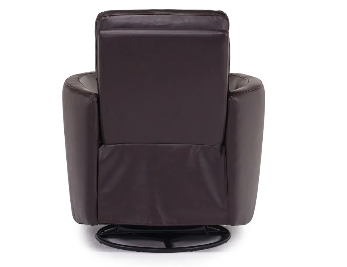 Retreat Swivel Gliding Recliner In Brown Leather