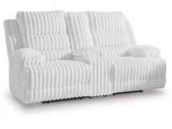 Rhine Falls Power Console Loveseat In Alloy