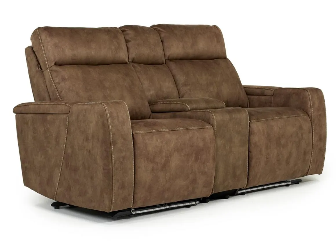 Rhys 2 Power Console Loveseat In Gray