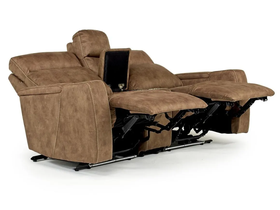 Rhys 2 Power Console Loveseat In Gray