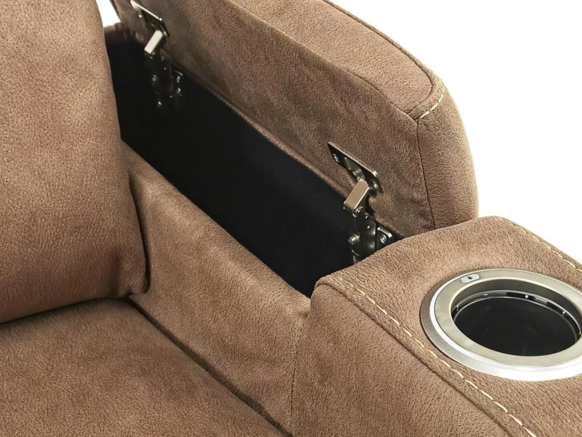 Rhys 2 Power Console Loveseat In Gray