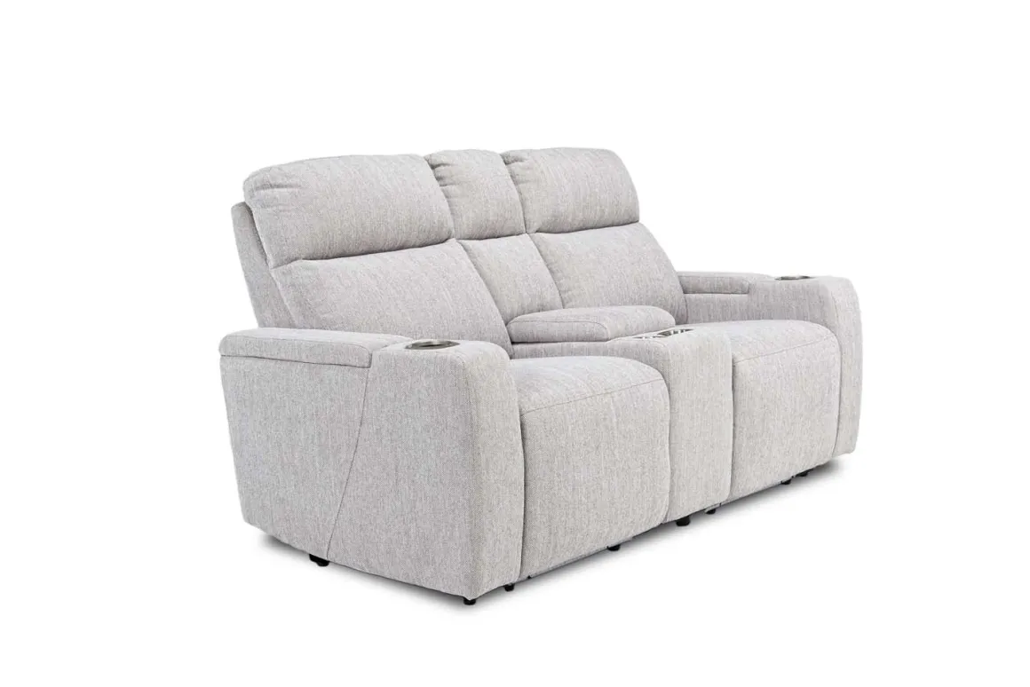 Rhys 2 Power Console Loveseat In Gray