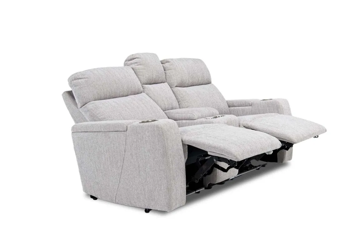 Rhys 2 Power Console Loveseat In Gray