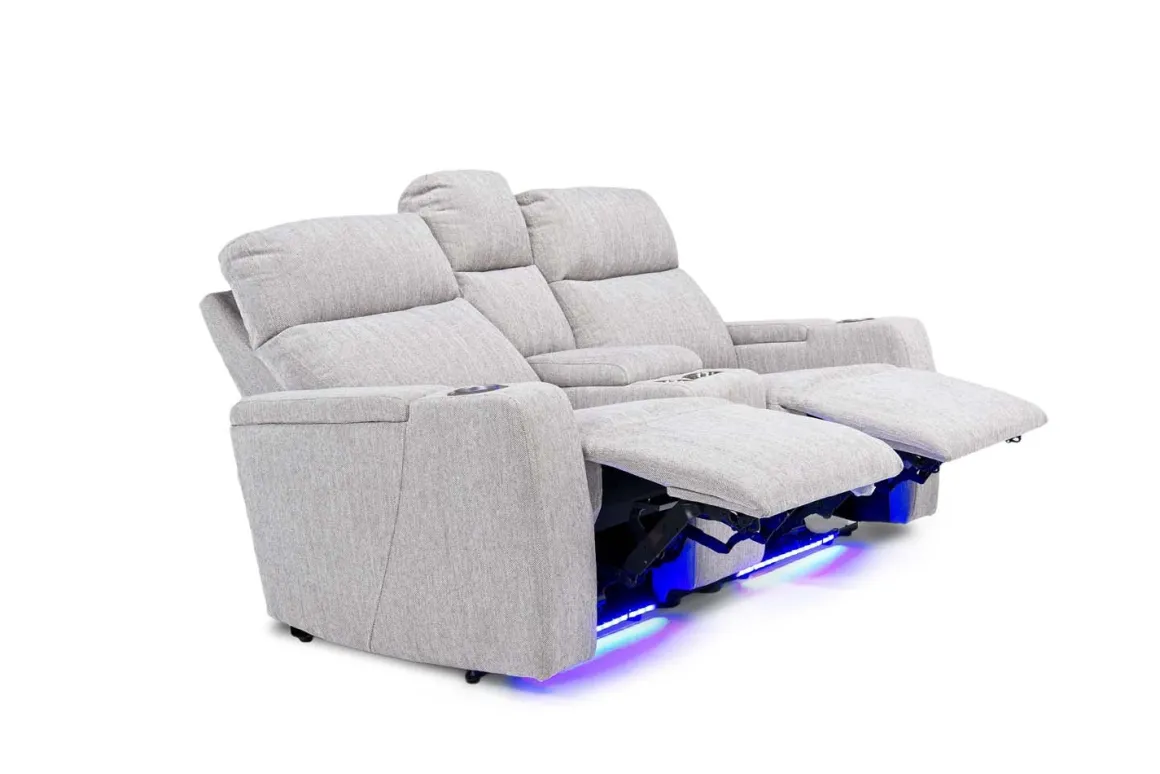 Rhys 2 Power Console Loveseat In Gray