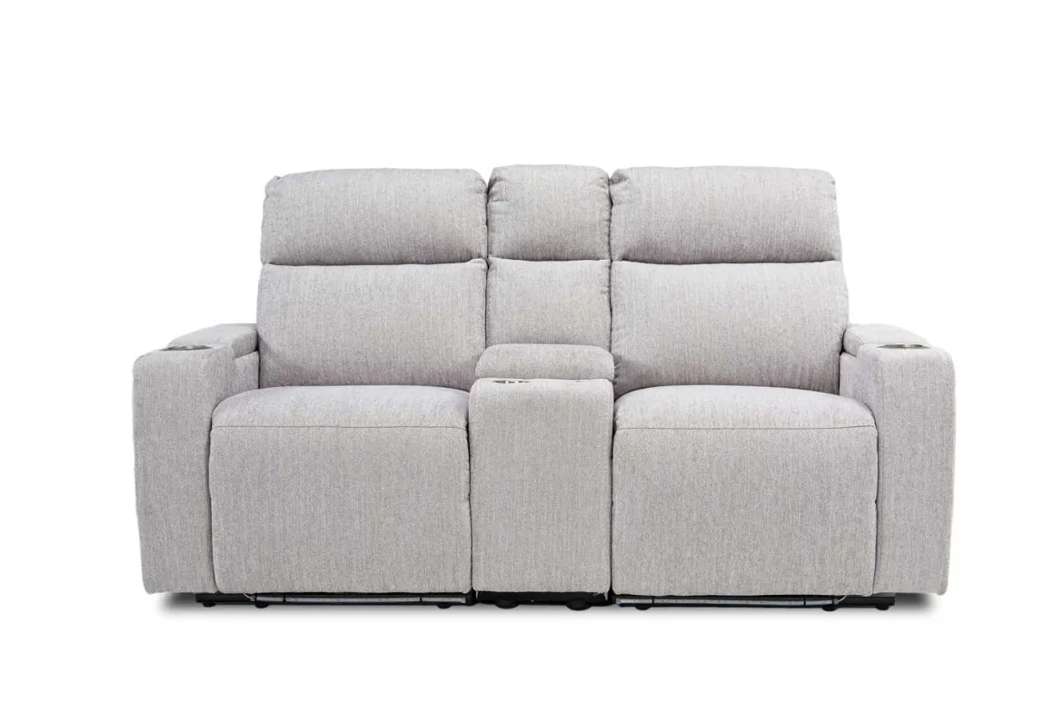 Rhys 2 Power Console Loveseat In Gray