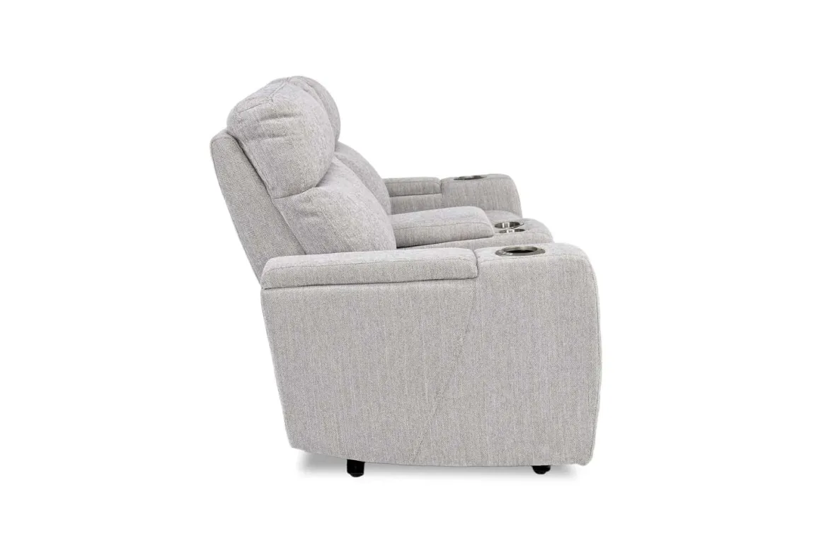 Rhys 2 Power Console Loveseat In Gray