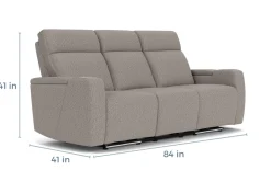 Rhys 2 Power Sofa In Brown