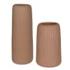 Ridge Vase In Brown, Set Of 2