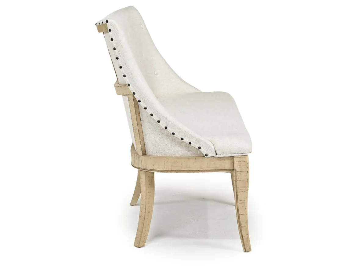 Roxy Dining Bench In Vintage Taupe, Upholstered