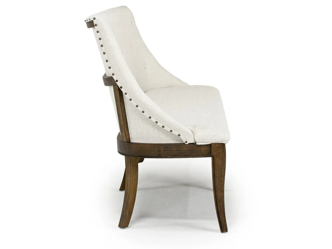 Roxy Dining Bench In Vintage Taupe, Upholstered