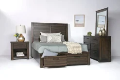 Ruff Hewn Panel Bed In Brown, Queen