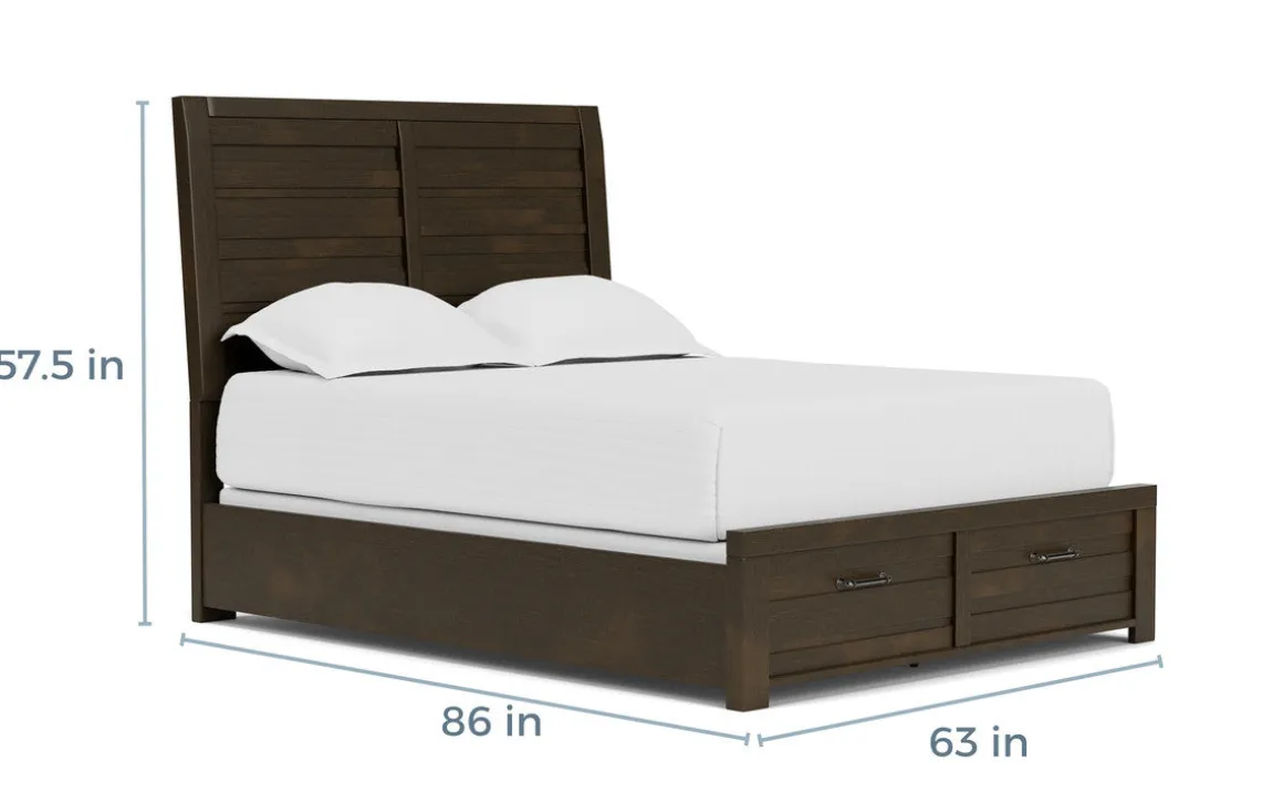Ruff Hewn Panel Bed In Brown, Queen