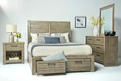 Ruff Hewn Panel Bed In Brown, Queen