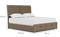 Ruff Hewn Panel Bed In Brown, Queen