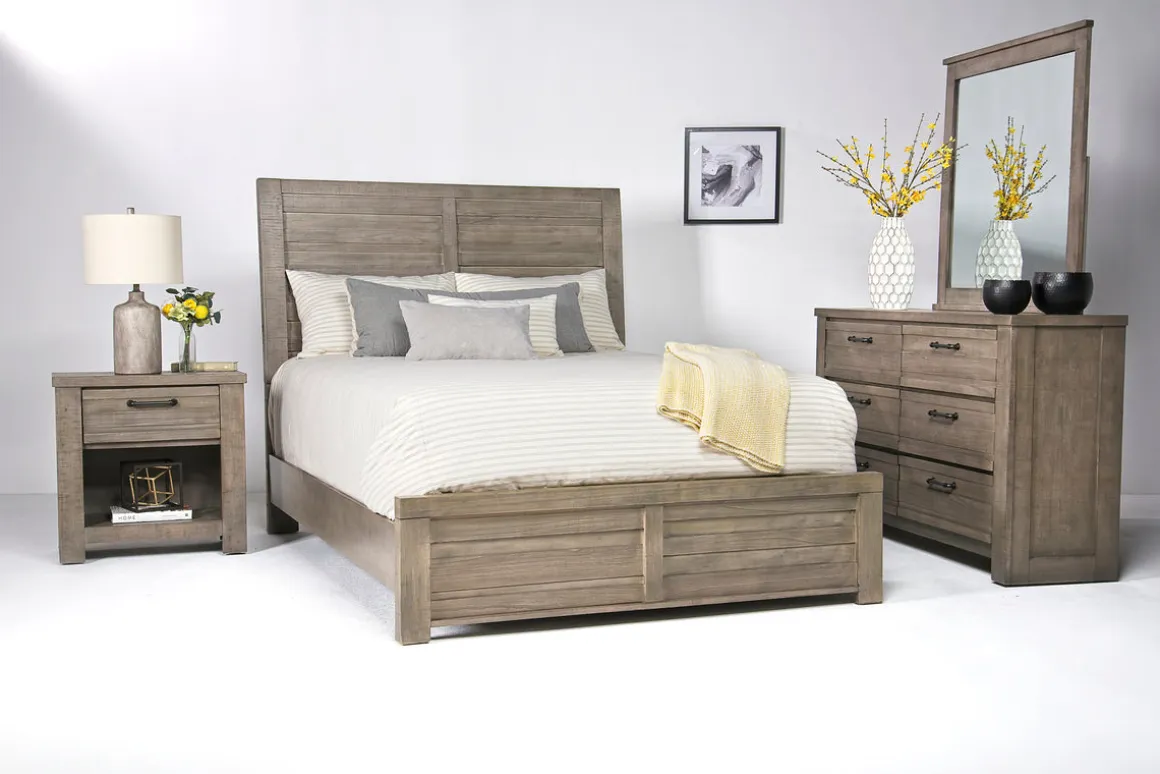 Ruff Hewn Panel Bed In Brown, Queen
