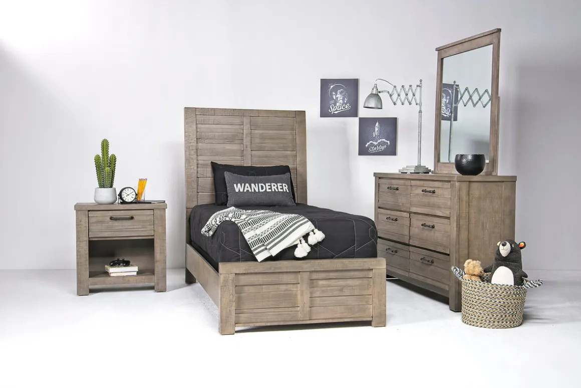 Ruff Hewn Panel Bed In Brown, Queen