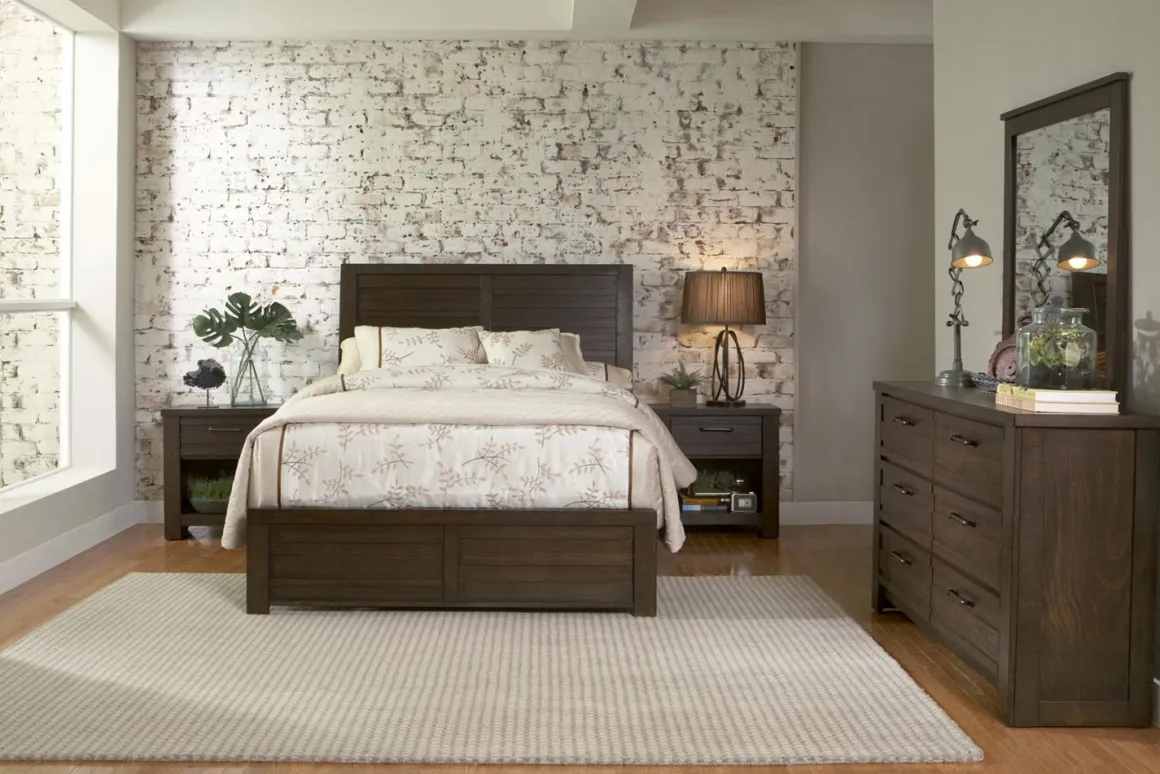 Ruff Hewn Panel Bed In Brown, Queen