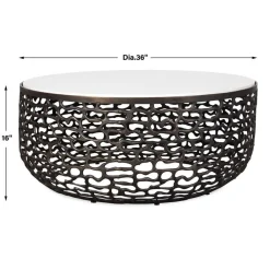 Sabena Outdoor Round Coffee Table In Black