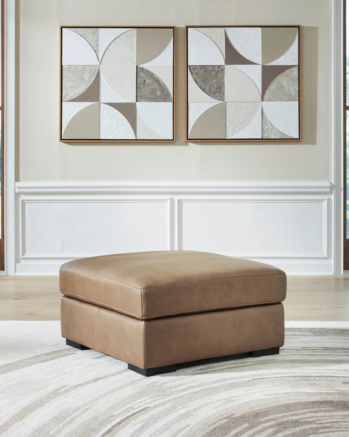 Sahara Oversized Ottoman In Sahara Leather