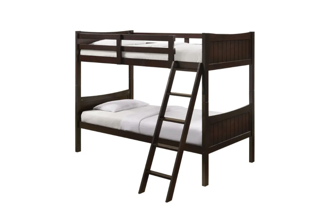 Sami Bunk Bed W/ Ladder In Espresso, Twin/ Twin