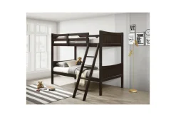 Sami Bunk Bed W/ Ladder In Espresso, Twin/ Twin
