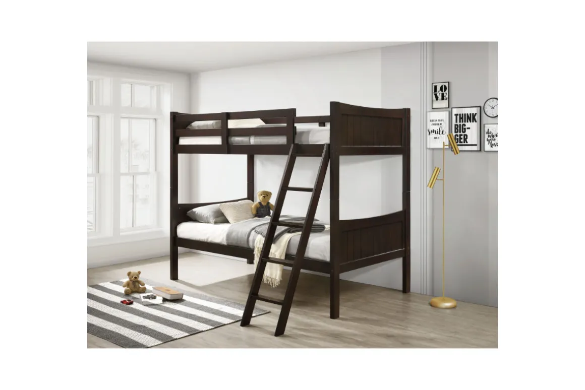 Sami Bunk Bed W/ Ladder In Espresso, Twin/ Twin