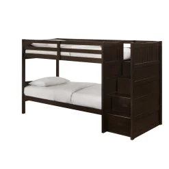 Sami Bunk Bed W/ Storage Steps In Espresso, Twin/Twin, Right Facing