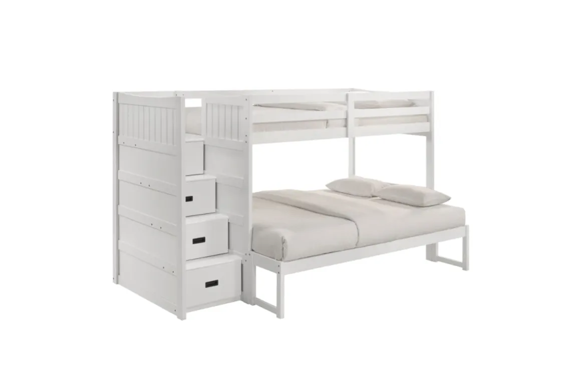 Sami Bunk Bed W/ Storage Steps In Espresso, Twin/Twin, Right Facing