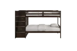 Sami Bunk Bed W/ Storage Steps In Espresso, Twin/Twin, Right Facing