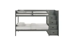 Sami Bunk Bed W/ Storage Steps In Espresso, Twin/Twin, Right Facing