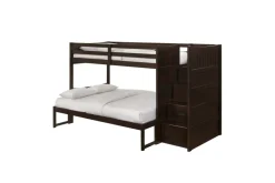 Sami Bunk Bed W/ Storage Steps In Espresso, Twin/Twin, Right Facing