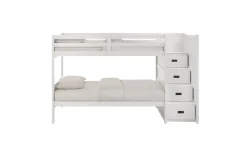 Sami Bunk Bed W/ Storage Steps In Espresso, Twin/Twin, Right Facing