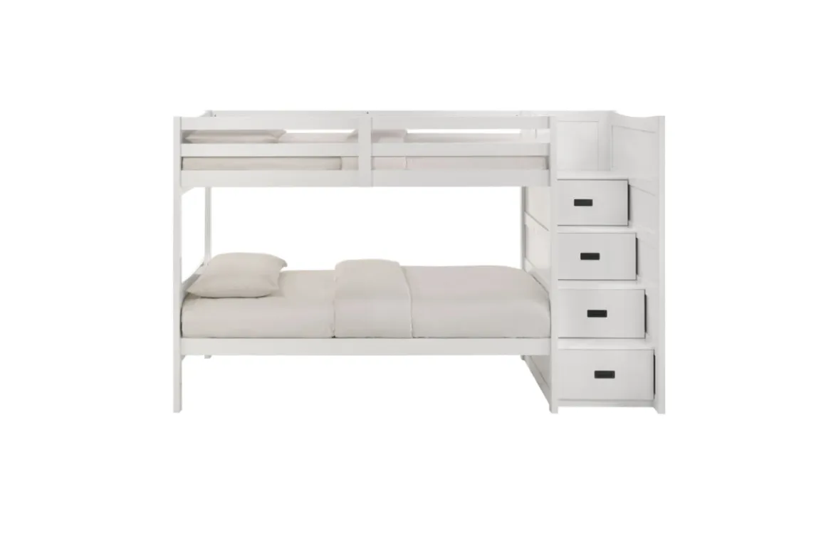 Sami Bunk Bed W/ Storage Steps In Espresso, Twin/Twin, Right Facing