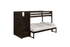 Sami Bunk Bed W/ Storage Steps In Espresso, Twin/Twin, Right Facing