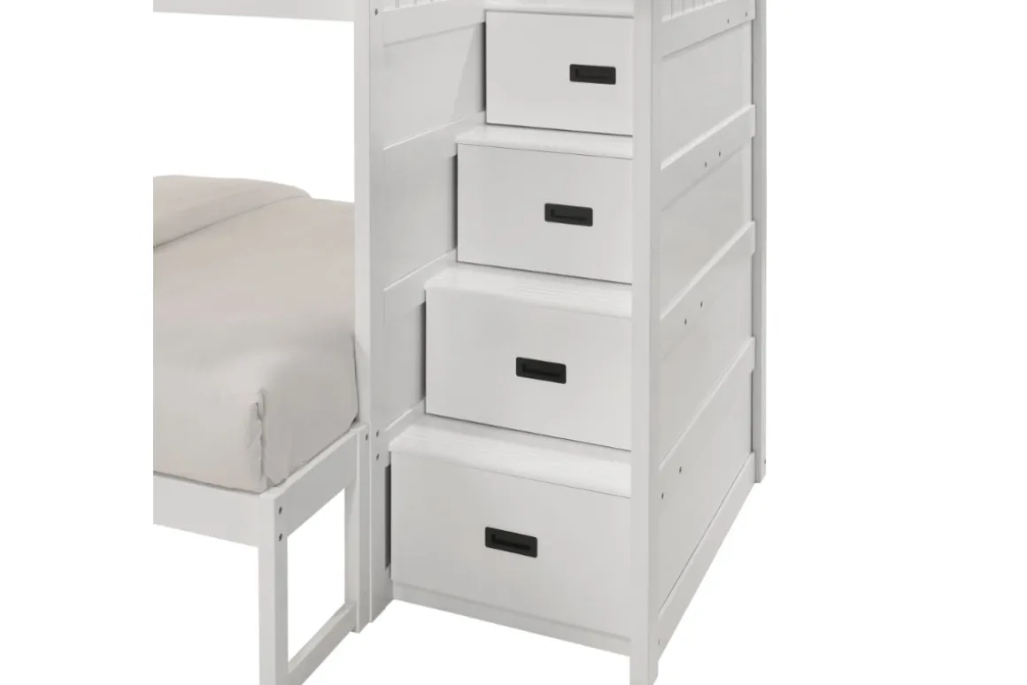 Sami Bunk Bed W/ Storage Steps In Espresso, Twin/Twin, Right Facing