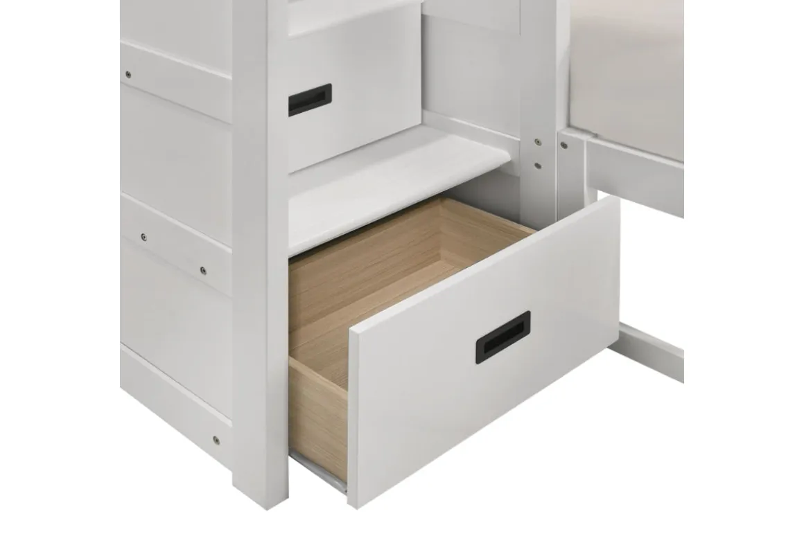 Sami Bunk Bed W/ Storage Steps In Espresso, Twin/Twin, Right Facing