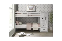 Sami Bunk Bed W/ Storage Steps In Espresso, Twin/Twin, Right Facing