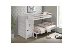 Sami Bunk Bed W/ Storage Steps In Espresso, Twin/Twin, Right Facing
