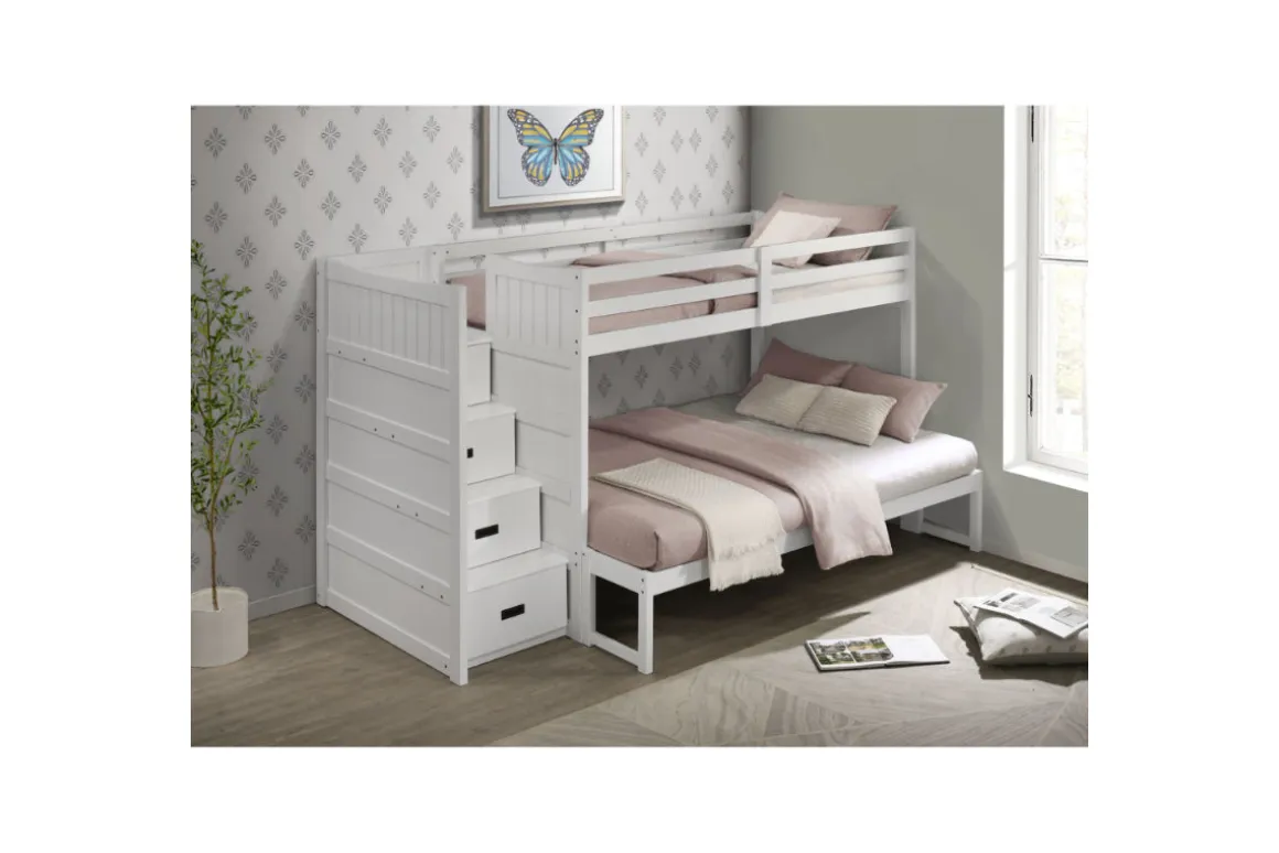 Sami Bunk Bed W/ Storage Steps In Espresso, Twin/Twin, Right Facing