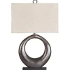 Saria Metal Table Lamp In Antique Silver Finish
