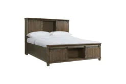 Scott Storage Bed, Dresser, Mirror & Nightstand In Walnut, Queen