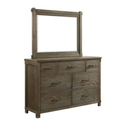 Scott Storage Bed, Dresser, Mirror & Nightstand In Walnut, Queen