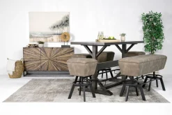 Sequoia Bar Height Dining Table, 4 Stool & Bench In Espresso