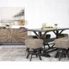 Sequoia Counter Height Dining Table, 4 Stools & Bench In Espresso