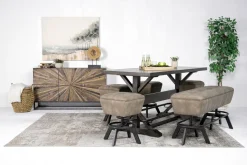 Sequoia Counter Height Dining Table, 4 Stools & Bench In Espresso